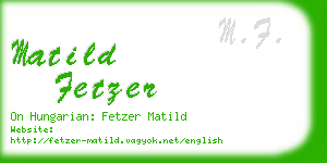 matild fetzer business card